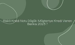 Riskli Kredi Notu Düşük Müşteriye Kredi Veren Banka 2023 ?