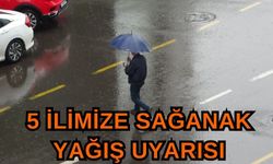 Meteoroloji'den beş ilimize sağanak yağış uyarısı