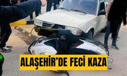 Alaşehir'de kaza | Araba motosiklete çarptı