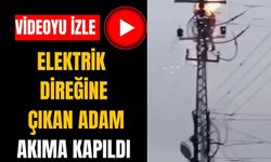 Elektrik direğine çıkan adam akıma kapıldı