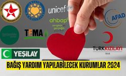 Bağış ve yardım yapılabilecek kurumlar Listesi 2024