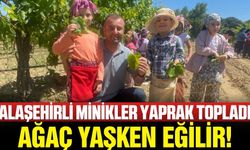 Alaşehirli minik eller yaprak topladı!