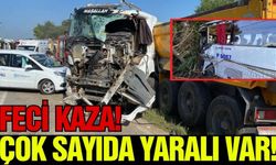 İşçi servisi ile kamyon kafa kafaya çarpıştı: 1'i ağır 27 yaralı!