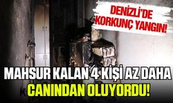 Denizli'de korkunç yangın! 4 kişi evde mahsur kaldı