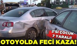 Direksiyon başında uyuyan sürücü 2 otomobile çarptı: 7 yaralı!