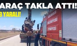 Hafif ticari araç takla attı: 3 yaralı!