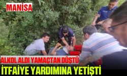 Manisa'da yamaçtan düşen vatandaş itfaiye ekipleri tarafından kurtarıldı