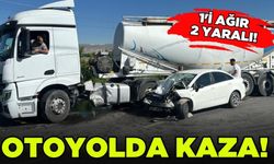 Otomobil ile tanker çarpıştı: 1'i ağır 2 yaralı