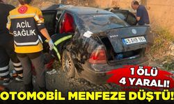 Afyonkarahisar'da otomobil menfeze düştü: 1 ölü 4 yaralı