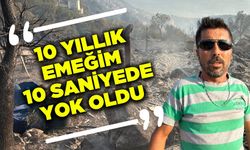 İzmir'deki yangında bir bağ evi alevlere teslim oldu