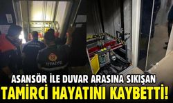 Asansör ile duvar arasına sıkışan tamirci can verdi!