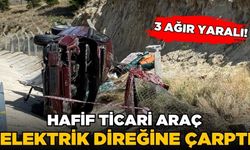 Kontrolden çıkan hafif ticari araç devrildi: 3 yaralı