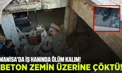 Manisa'da çöken  betonun altında kalan motosikletli  yaralandı