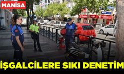 Manisa'da kaldırımları işgal eden motor sürücülerine denetim!