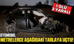 Otomobil tarlaya uçtu: 1 ölü 2 yaralı