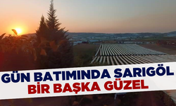 Gün batımında Sarıgöl manzarası hayranlık uyandırıyor