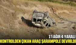 Hafif ticari araç şarampole devrildi: 4 yaralı