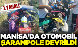 Manisa'da otomobil şarampole devrildi!