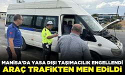 Akhisar’da sahte plaka ile servis taşımacılığı yapan araç yakalandı