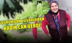 Uçurumdan yuvarlanan kadın can verdi!