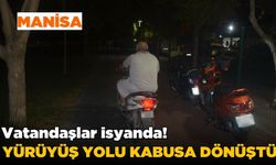 Turgutlu'da yürüyüş yoluna giren motorlar tehlike saçıyor