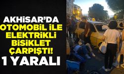 Akhisar'da otomobil ile elektrikli bisiklet çarpıştı! 1 Yaralı