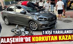 Alaşehir'de otomobil ile motosiklet çarpıştı: 1 yaralı