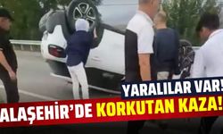 Alaşehir'de otomobil takla attı: Yaralılar var