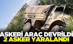 Askeri aracın devrildiği kazada 2 asker yaralandı