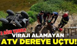 Atv dereye uçtu: 2 kişi ağır yaralandı!