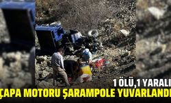 Çapa motoru şarampole yuvarlandı: 1 ölü 1 yaralı