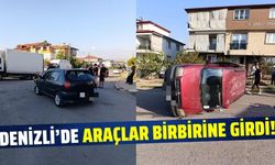 Denizli'de 3 araç birbirine girdi: 1 yaralı