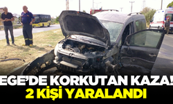 Ege'de trafik kazası: 2 yaralı