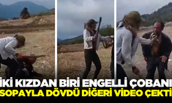 Engelli çobanı sopayla dövdü! Arkadaşı da onları kayda aldı