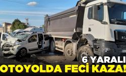 Hafif ticari araç ile kamyon çarpıştı: 6 yaralı