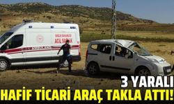 Hafif ticari araç şarampole devrildi: 3 yaralı