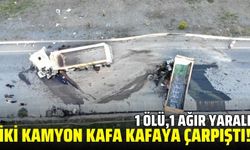 İki kamyon çarpıştı: 1 ölü 1 ağır yaralı