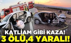 İki otomobil kafa kafaya çarpıştı: 3 ölü 4 yaralı