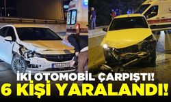 İki otomobilin çarpıştığı kazada 6 kişi yaralandı