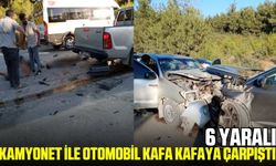 Kamyonet ile otomobil çarpıştı: 6 yaralı