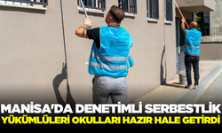 Manisa'da denetimli serbestlik yükümlüleri okulları hazır hale getirdi