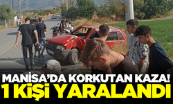 Manisa'da elektrik direğine çarpan otomobilin sürücüsü yaralandı