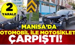 Manisa'da otomobil ile motosiklet çarpıştı! 2 Yaralı