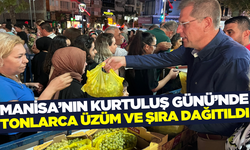 Manisa'da tonlarca üzüm ve üzüm şırası dağıtıldı