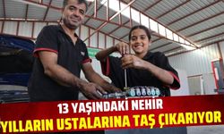 Oto tamirhanenin 13 yaşındaki Nehir ustası yeteneğiyle şaşırtıyor!