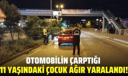 Yolun karşısına geçmek isteyen çocuğa otomobil çarptı!