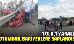 Otomobil bariyerlere ok gibi saplandı: 1 ölü 1 yaralı