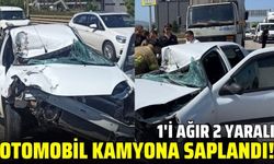 Otomobil kamyona arkadan çarptı: 1'i ağır 2 yaralı