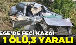 Otomobil tarlaya uçtu: 1 ölü 3 yaralı