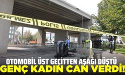 Otomobil üst geçitten aşağı düştü: 1 ölü